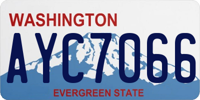 WA license plate AYC7066