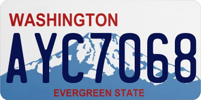 WA license plate AYC7068