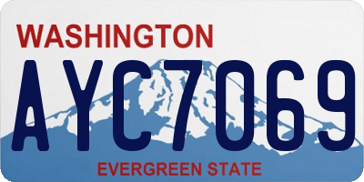 WA license plate AYC7069
