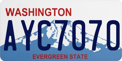 WA license plate AYC7070
