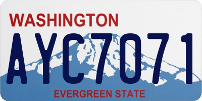 WA license plate AYC7071