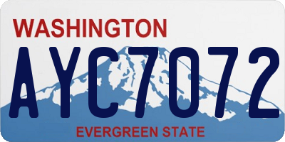 WA license plate AYC7072