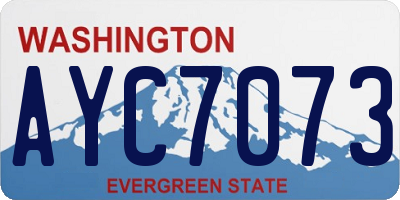 WA license plate AYC7073