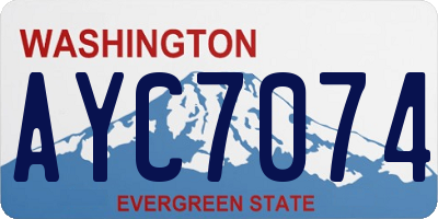 WA license plate AYC7074