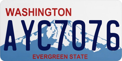 WA license plate AYC7076
