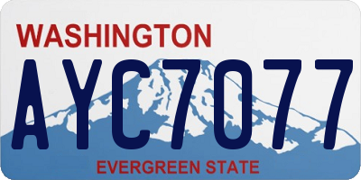 WA license plate AYC7077