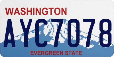 WA license plate AYC7078