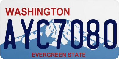 WA license plate AYC7080