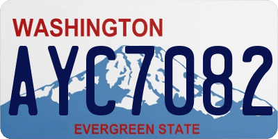 WA license plate AYC7082
