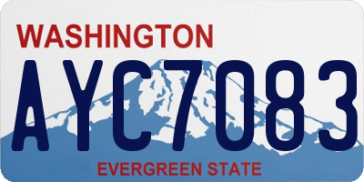 WA license plate AYC7083