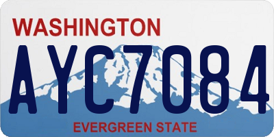 WA license plate AYC7084