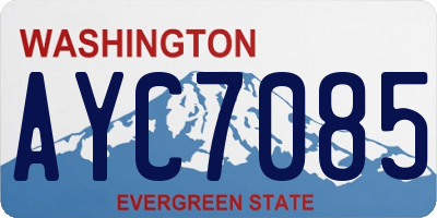 WA license plate AYC7085