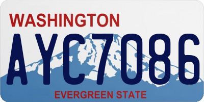 WA license plate AYC7086