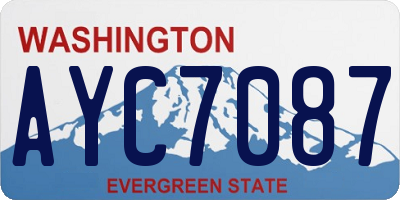 WA license plate AYC7087