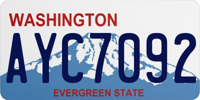 WA license plate AYC7092