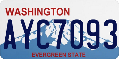 WA license plate AYC7093