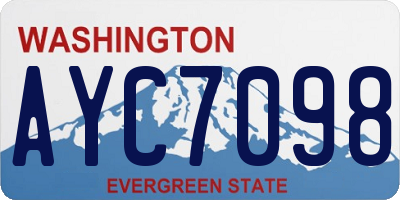 WA license plate AYC7098