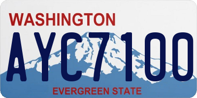 WA license plate AYC7100