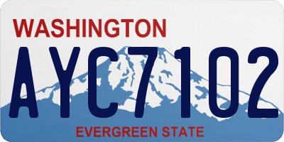 WA license plate AYC7102