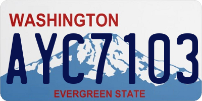 WA license plate AYC7103