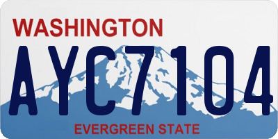 WA license plate AYC7104