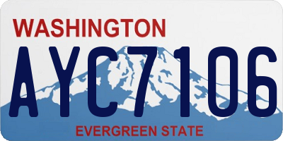 WA license plate AYC7106