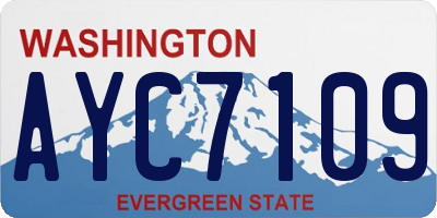 WA license plate AYC7109