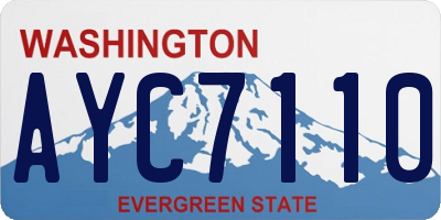 WA license plate AYC7110