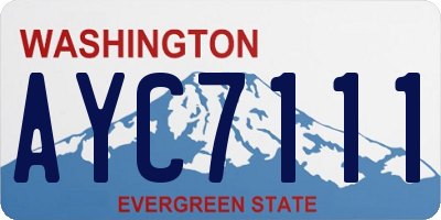 WA license plate AYC7111