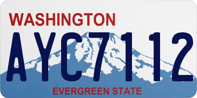 WA license plate AYC7112