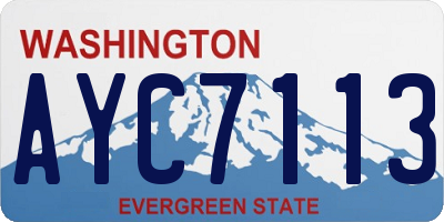 WA license plate AYC7113