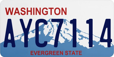 WA license plate AYC7114