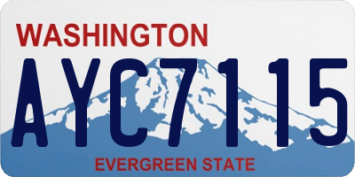 WA license plate AYC7115