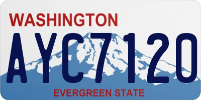 WA license plate AYC7120