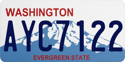 WA license plate AYC7122