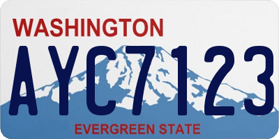 WA license plate AYC7123