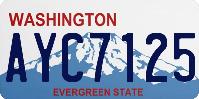 WA license plate AYC7125