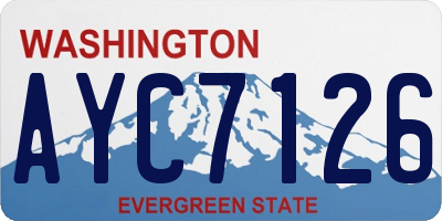 WA license plate AYC7126