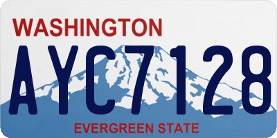 WA license plate AYC7128