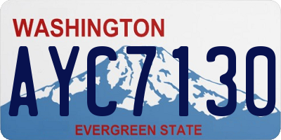 WA license plate AYC7130