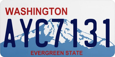 WA license plate AYC7131