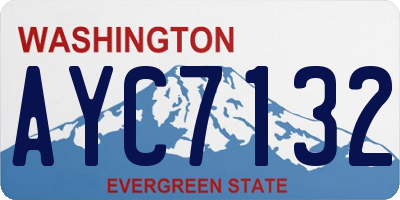 WA license plate AYC7132