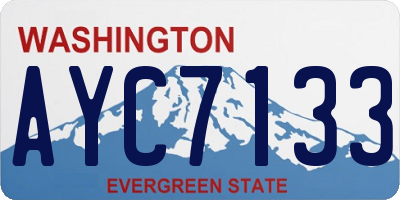 WA license plate AYC7133