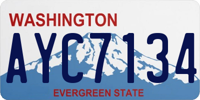 WA license plate AYC7134