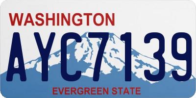 WA license plate AYC7139