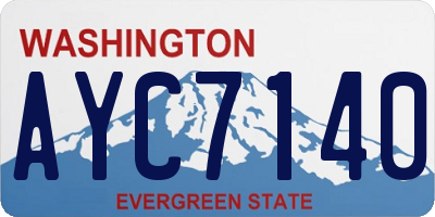 WA license plate AYC7140