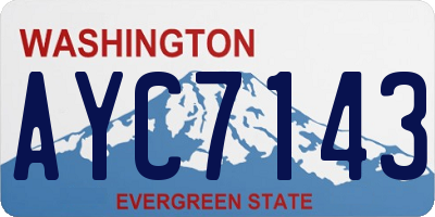 WA license plate AYC7143