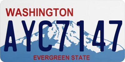 WA license plate AYC7147