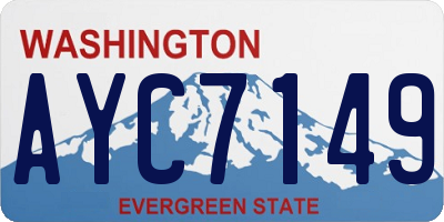WA license plate AYC7149