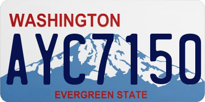 WA license plate AYC7150